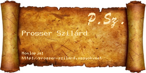 Prosser Szilárd névjegykártya